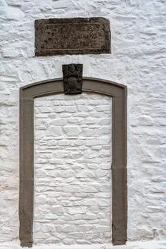 White house facade with patterns Stock Photos