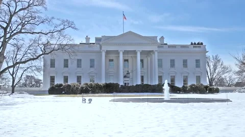 White House front yard in the Winter Stock Footage 44346231