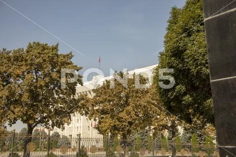 White House with gates, Bishkek, Kyrgyzstan Stock Photos