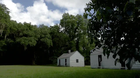 White House In Grass Field Stock Footage 26841414