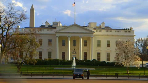 The White House with Guards in Front Stock Footage 141153709
