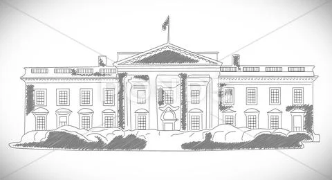 The White House hand drawn design Stock Illustration