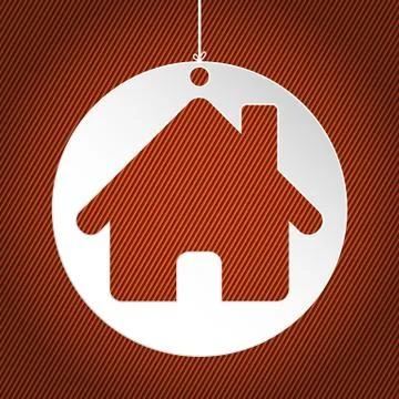 White house label on orange background Stock Illustration
