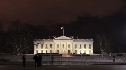 White House At Night Stock Video Footage 