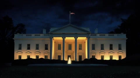 The White House At Night Stock Footage