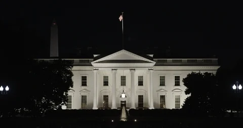 The White House at Night Stock Footage