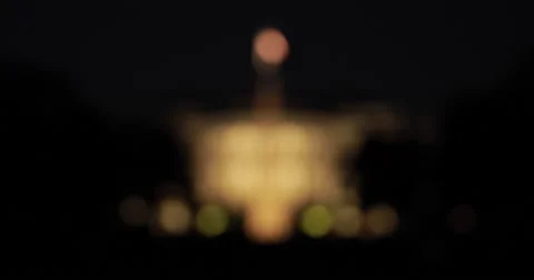 White House at night rack focus in Washington D.C. 4k Stock Footage