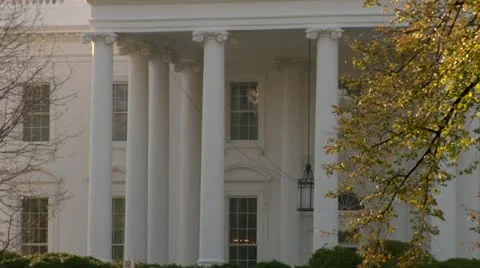 White House, North Side Static Tight, Right Side Tree Stock Footage 22160005