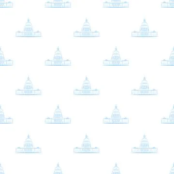 White house pattern seamless vector repeat for any web design. United States of Stock Illustration