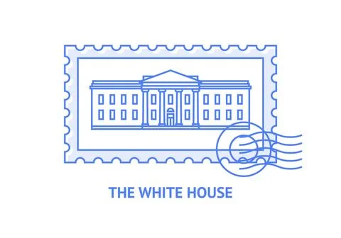 The White House Postage Stamp Stock Illustration