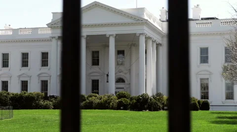White House from Security Fence Stock Footage 62356539