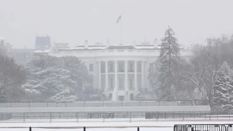 The White House in the snow Stock Footage 147632190