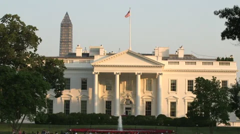 White House in Spring - Tilt Down From Sky Stock Footage 47062823