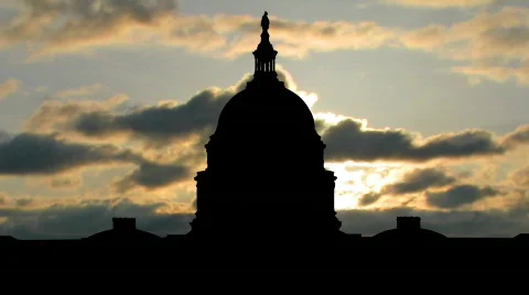 White house sunset Stock Footage 875155