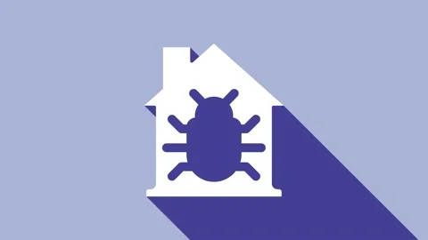 White House system bug concept icon isolated on purple background. Code bug Stock Footage 148297555
