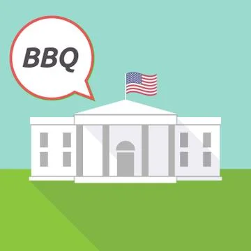 The White House with    the text BBQ Stock Illustration