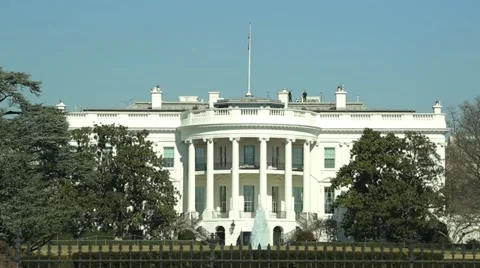 White House tilt down clear sunny day 25p Washington DC Video stock 21502375