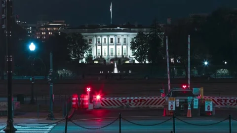 White House time-lapse on a cold winter night in Washington, DC Stock Footage 263522319