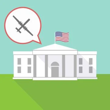 The White House with a war drone Illustrazione stock