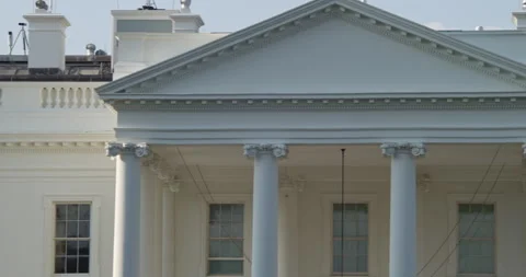 White House Washington D.C. close up pan North lawn side Stock Footage 138707660