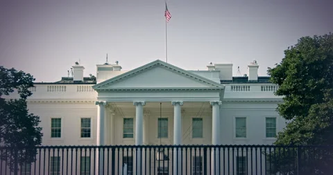 White House Washington D.C. Stylized, Camera pan North Lawn. Stock Footage 138707605