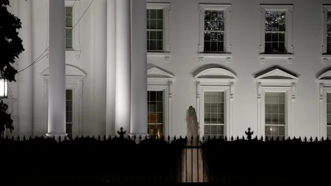 White House Washington DC Summer Night Close Up Stock Footage 113065887