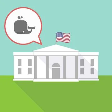 The White House with a whale Stock Illustration