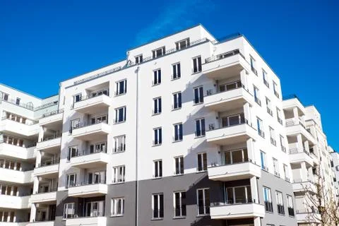 White housing complex in Berlin Stock Photos