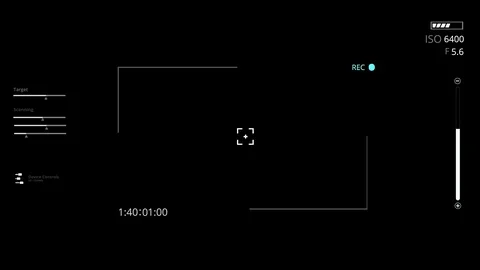 White HUD Camera Interface Motion Graphic Element V1 Stock Footage 93214819