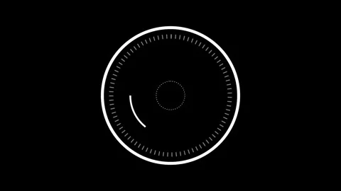White HUD Circle elements interface on black color background Stock Footage 303915419