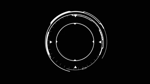 White HUD Circle User interface on isolated black background. Target searchin Stock Footage 141126789