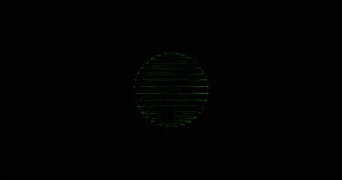 White HUD Circle User Interface on Isolated Black Background. The target area of Stock Footage 172447082