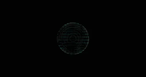 White HUD Circle User Interface on Isolated Black Background. The target area of Stock Footage 172447102