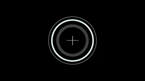 White HUD Circle User interface on isolated black background. Target search.. 動画素材 334359613