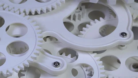 White Human Brain Idea Cogs Wheel Gears Working Stock Footage 274316996