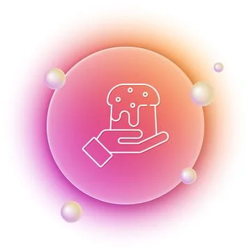 White Human hand and easter cake icon isolated on white background. Happy E.. Stock Illustration