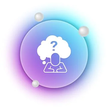 White Human head with question mark icon isolated on white background. Blue.. イラスト素材