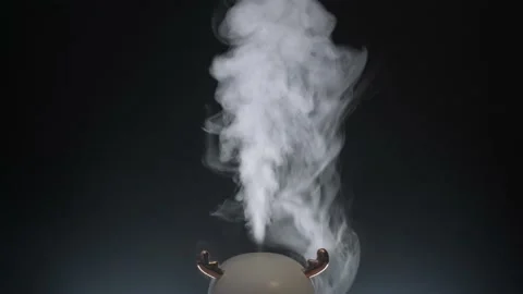 A white humidifier with antlers in the shape of a deer. on a black background. Stock Footage 217425154