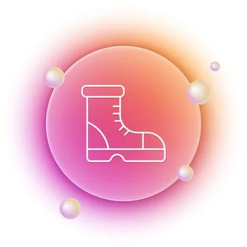 White Hunter boots icon isolated on white background. Orange and pink gradi.. Ilustração Stock