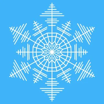 White ice snowflake for design, crystal with symmetry, vector Stock Illustration