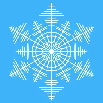 White ice snowflake for design, crystal with symmetry Stock Illustration