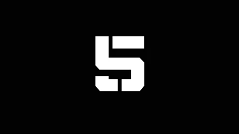 White icon of 5 appears on a black background. Stock Footage 228037049