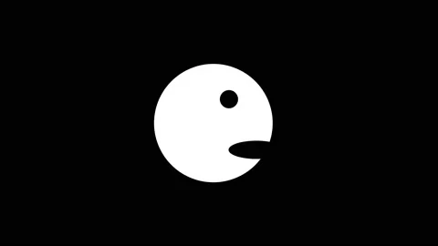 White icon of amazed face appears on a black background. Stock Footage 219265784
