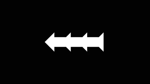 White icon of arrow appears on a black background. Stock Footage 212908617