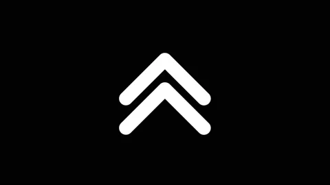 White icon of arrows appears on a black background. Stock Footage 216802734