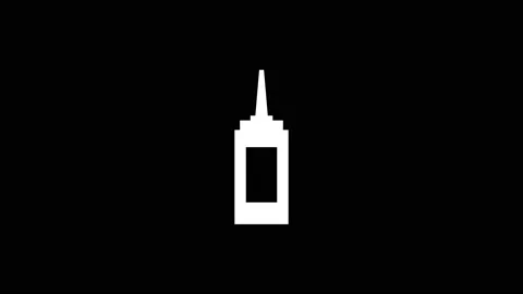 White icon of bottle appears on a black background. Stock Footage 228863634