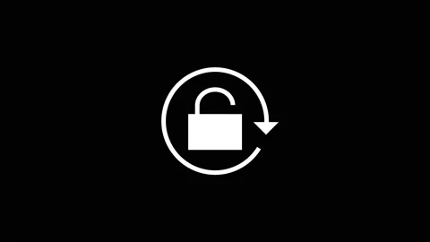 White icon of closed function appears on a black background. 動画素材 212908895