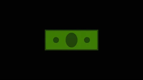 White icon of dollar appears on a black background. Stock Footage 228038103