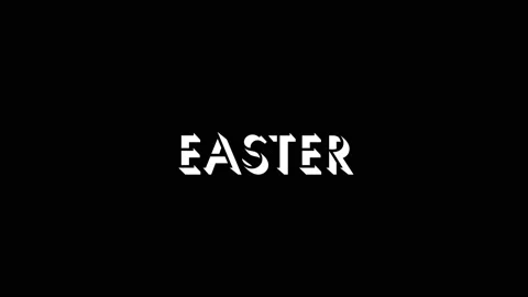 White icon of EASTER word appears on a black background. Video stock 201396267