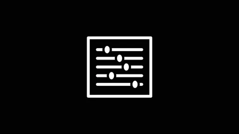 White icon of equalizer appears on a black background. Stock Footage 216793533